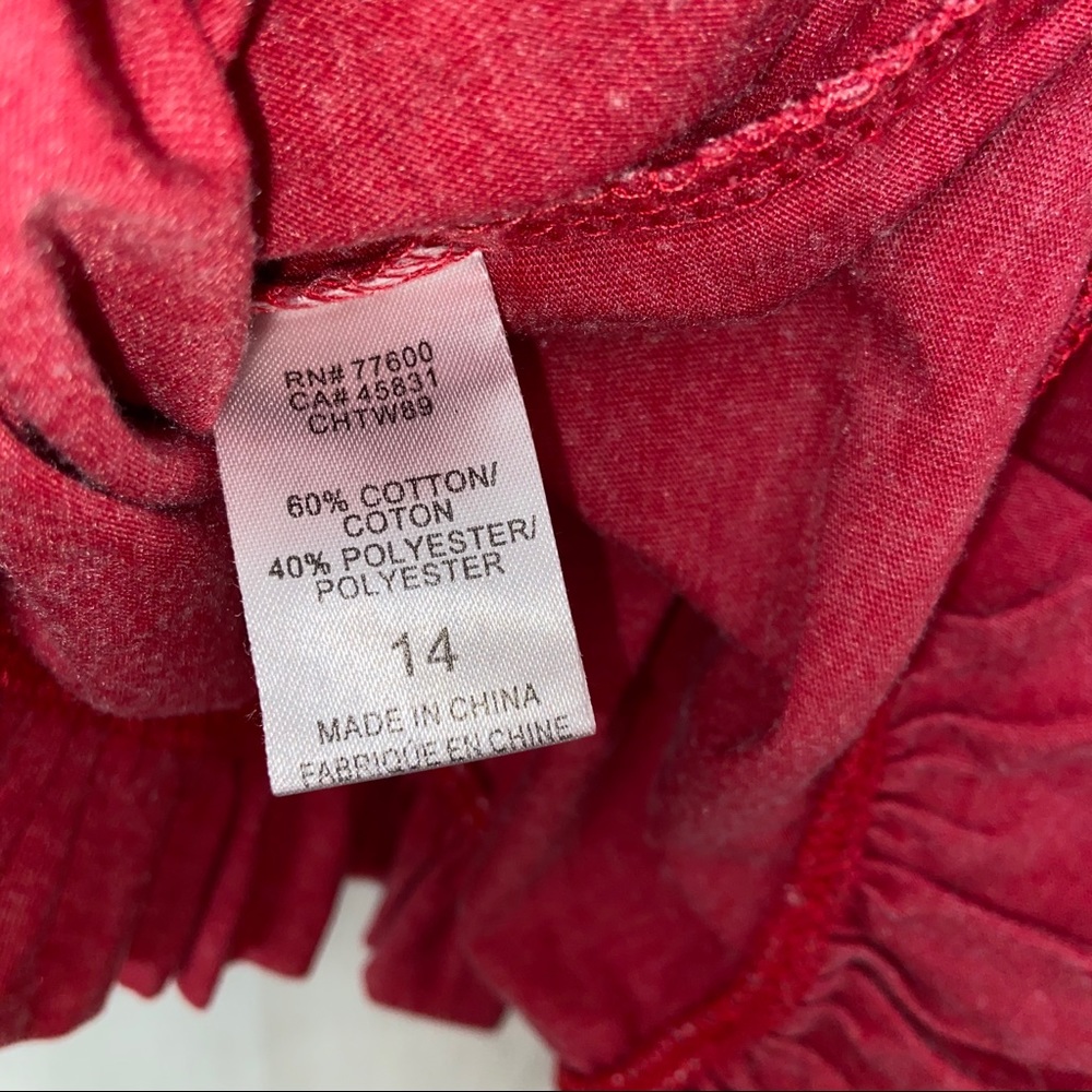 Girls Red Ruffled Top Chaser - Picture 6 of 6